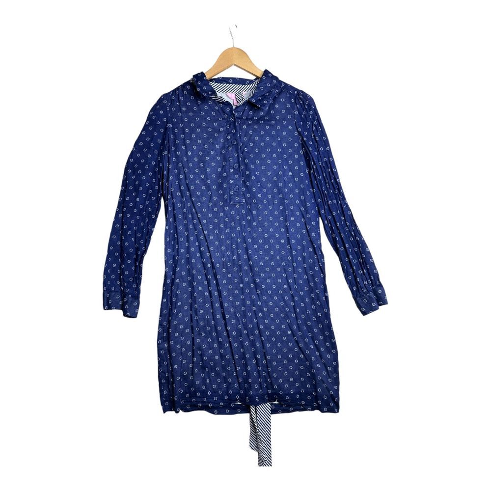 Lilly Pulitzer Button Down Davie White Button Dress size 4‎ Blue/White